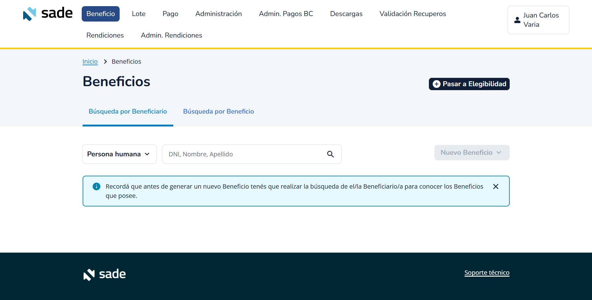 Busqueda de Beneficiario