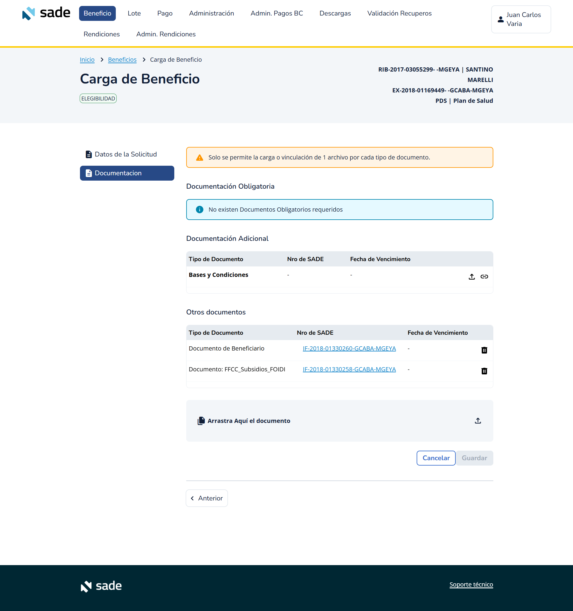 TEditar beneficio